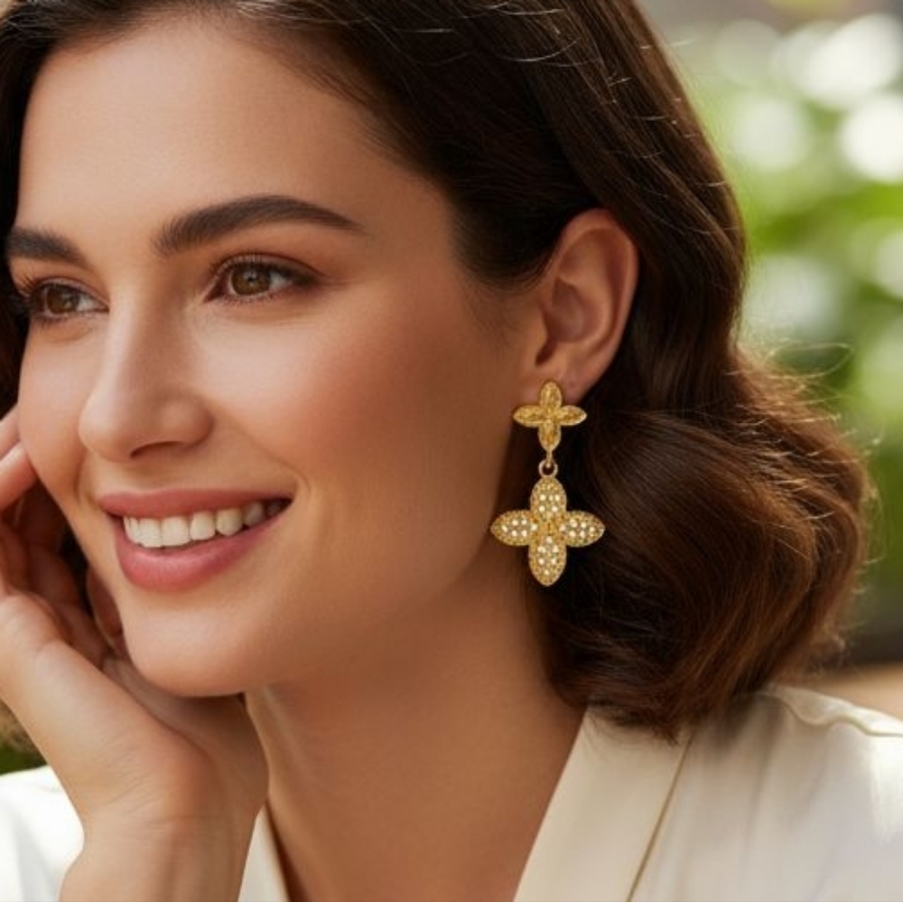 Elegant Clover Dangle Earrings | Available In‎ Four Different Options